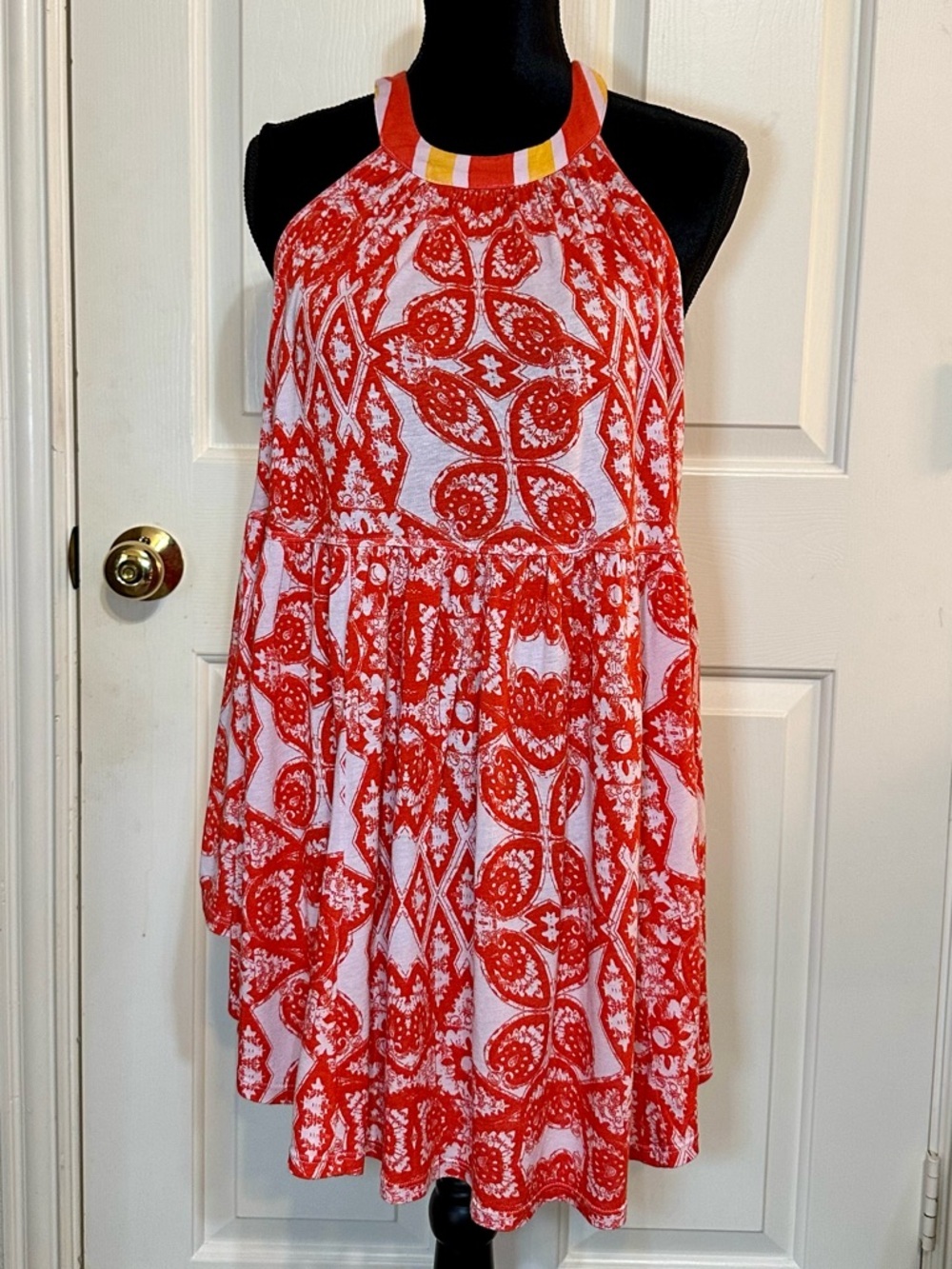 Free People Mimi Halter Tunic Top Small High Low Boho Beach Cover Up Oversized - Picture 2 of 16